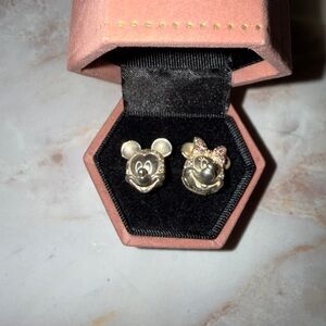Pandora Mickey and Minnie Mouse Silver Charm Clips